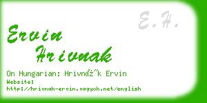 ervin hrivnak business card